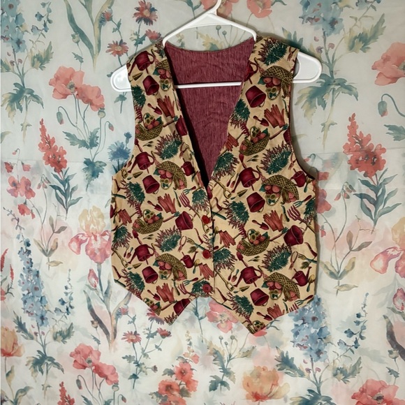 Vintage Gardening Themed Handmade Vest - Picture 2 of 8